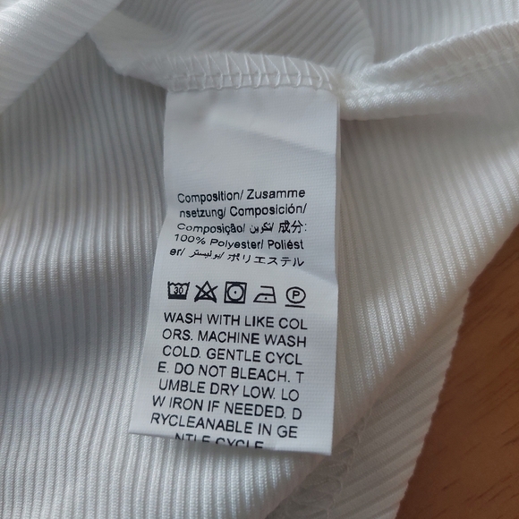 SHEIN Plus White Short Sleeve Top with Gold Zipper Peplum style Women's Size 3XL - Picture 8 of 10